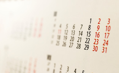 Calendar. March.