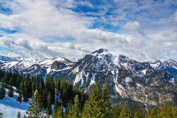 Beautiful view of Alps Mountains in Tegelberg, Bavaria, Germany.