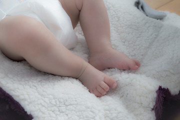infant baby with his bottle