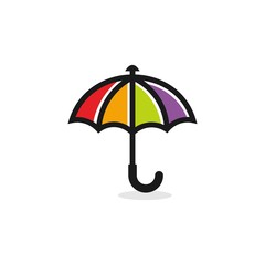 colorful umbrella modern logo illustration vector icon download