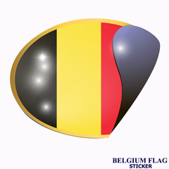 Fototapeta premium Banner with flag of Belgium. Colorful illustration with flags for web design. Illustration with white background.