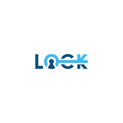 lock typography logo illustration vector graphic download