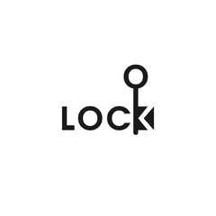 lock typography logo illustration vector graphic download