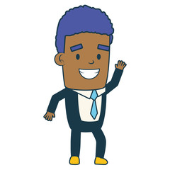 smiling businessman character on white background