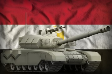 heavy tank on the Egypt national flag background. 3d Illustration