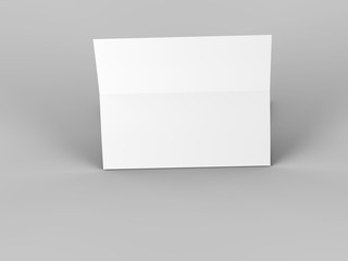 Folded trifold brochure in A4 format mockup.3d illustartion