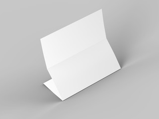 Folded trifold brochure in A4 format mockup.3d illustartion