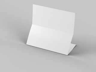 Folded trifold brochure in A4 format mockup.3d illustartion