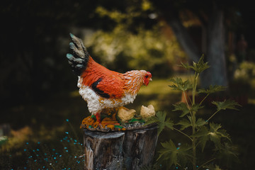 Decorative bird in garden