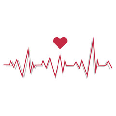 Illustration of a pulse line. Cardiogram