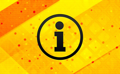 Info icon abstract digital banner yellow background