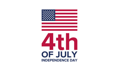 Independence Day in United States. Fourth of July. Federal holiday, celebrated annual in 4 July. Birthday USA as a free country. Patriotic design. Poster, greeting card, banner and background. Vector