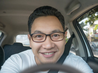 Smiling Happy Male Driver