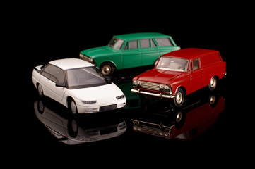 Collection of 3 soviet die-cast model cars