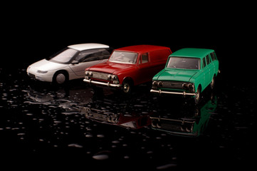 Collection of 3 soviet die-cast model cars