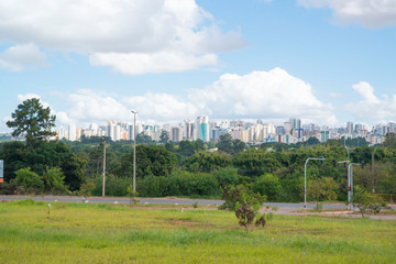 Fototapeta na wymiar Aerial view of Clean Water city (Águas Claras) in Brasilia, Brazil.