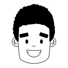 face man character on white background
