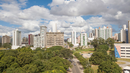 Obraz premium Aerial view of Clean Water city (Águas Claras) in Brasilia, Brazil.