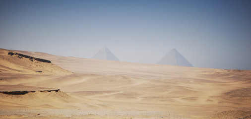 Fototapeta na wymiar Panorama of Sahara desert, sand, dune. Cairo, Egypt