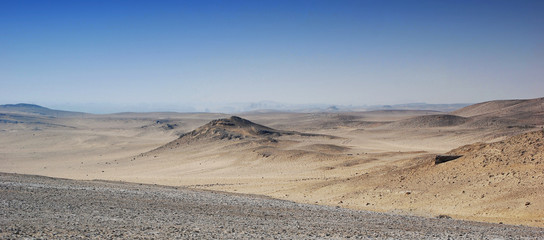 Panorama of Sahara desert, sand, dune. Cairo, Egypt