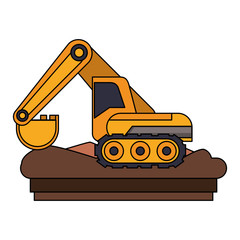 Constrution vehicle machinery isolated sideview