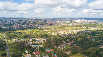 Aerial view of Clean Water (Águas Claras) city in Brasilia, Brazil.