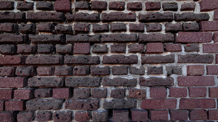 An aged and vintage brick wall pattern for a background or texture