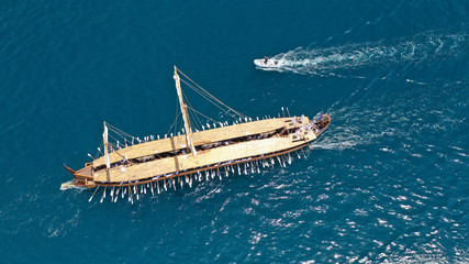 Aerial view of Athenian Trireme 