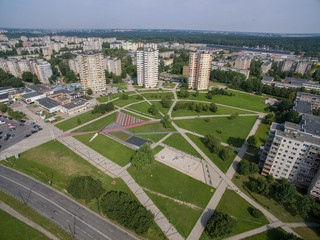 Aerial view of Kalnieciai district in Kaunas