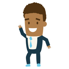 smiling businessman character on white background