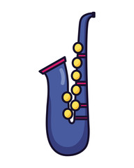 saxophone instrument on white background