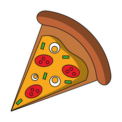 Pizza italian food cartoon isolated