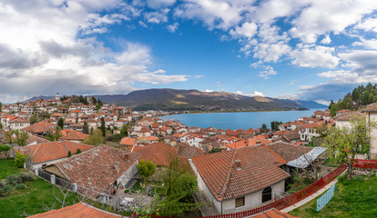 View of Ohrid Lake and town
