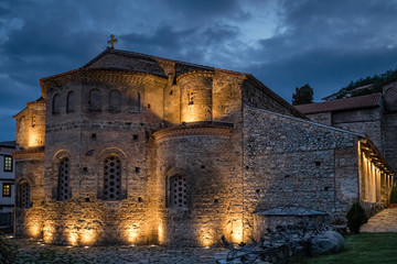 Sveta Sofija old church in Ohrid at night