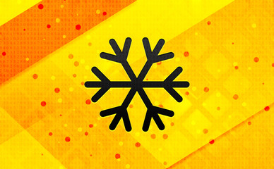 Snowflake icon abstract digital banner yellow background