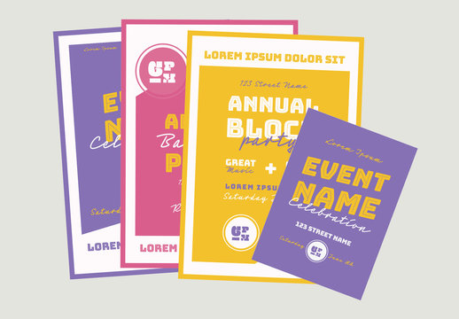 Color Blocked Poster and Flyer Set