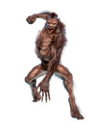 lycan monster is punching in a white background © DM7