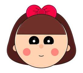 Kid face sticker isolated on white background