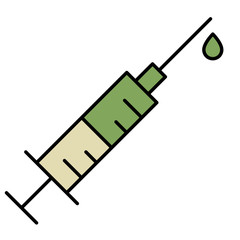 Syringe Icon. Logo Template. Isolated vector illustration on white background.