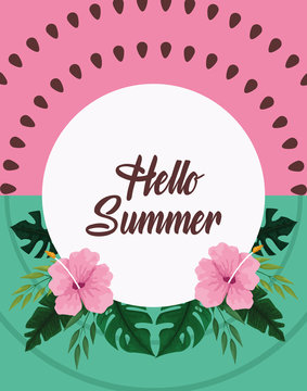 Hello summer poster card