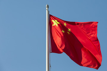 China flag in the wind