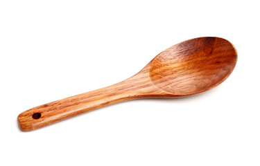 Wooden spoon isolated on white background
