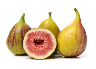 Ripe figs on a white background