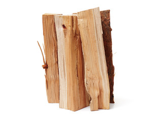 Pile of firewood isolated on a white background