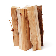 Pile of firewood isolated on a white background