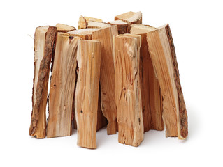 Pile of firewood isolated on a white background