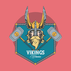 Vikings warriors printed tshirt template