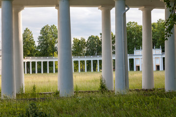 Snow-white colonnade of an old manor’s estate