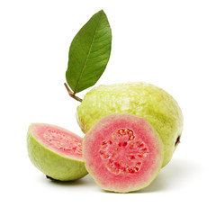 Pink guava isolated on white background