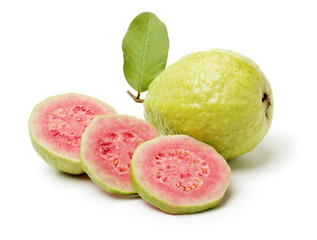 Pink guava isolated on white background